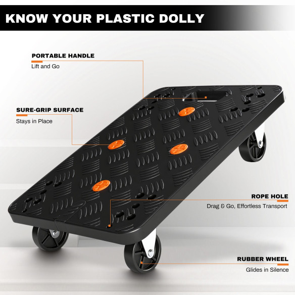 Chariot à main pliable en plastique robuste | KSEIBI