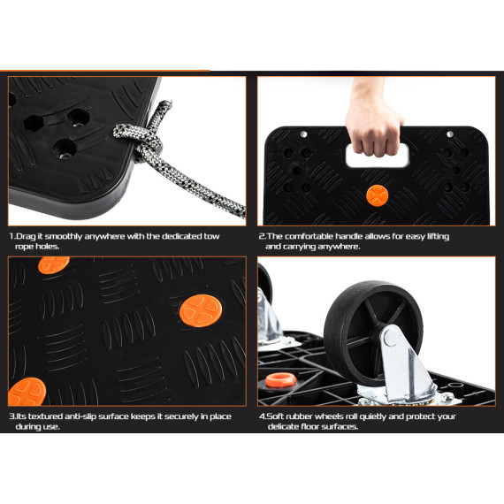 Carrello in plastica resistente per trasportare merci pesanti | KSEIBI