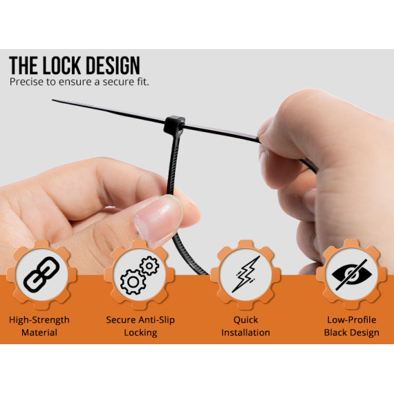 Secure Your Cables with Durable Black Nylon Cable Ties | KSEIBI