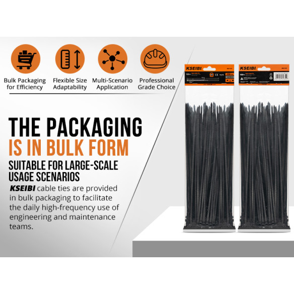 Fascette in nylon nere di alta qualità per legare e organizzare | KSEIBI