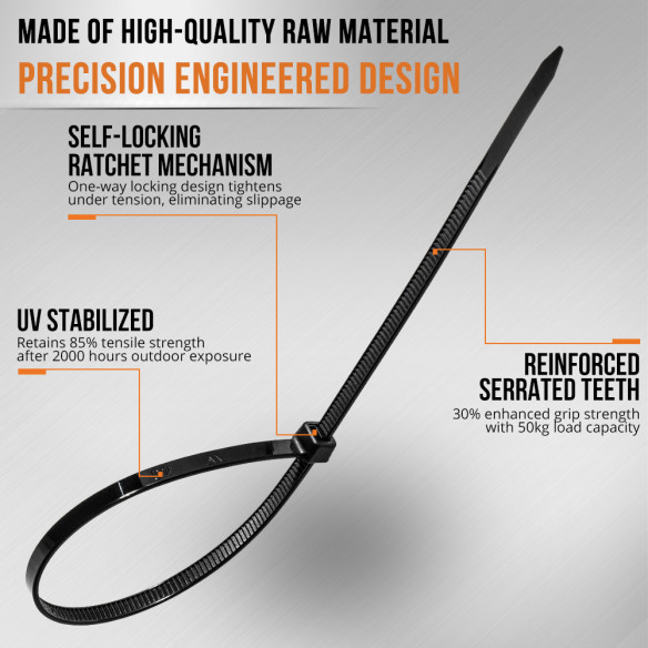 Нейлоновые стяжки для кабеля: надежное крепление и организация проводов | KSEIBI