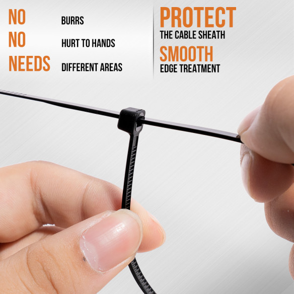 Secure Your Cables with Durable Black Nylon Cable Ties | KSEIBI