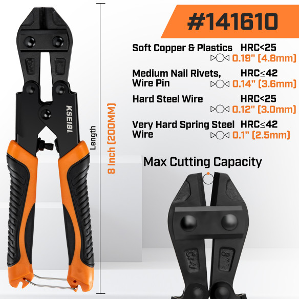 Compact Mini Bolt Cutter with ProGrip Handle for Precision Cuts | KSEIBI