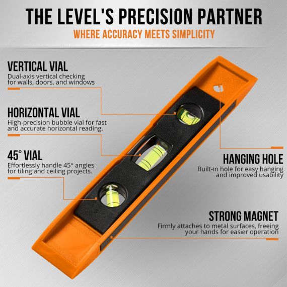 Nível de Bolha Magnético Profissional para Construção | KSEIBI