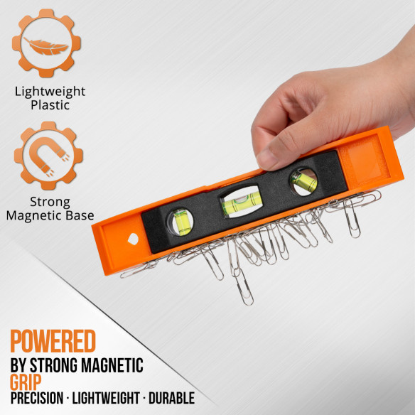 Nivel cu bulă magnetic cu trei niveluri pentru precizie | KSEIBI