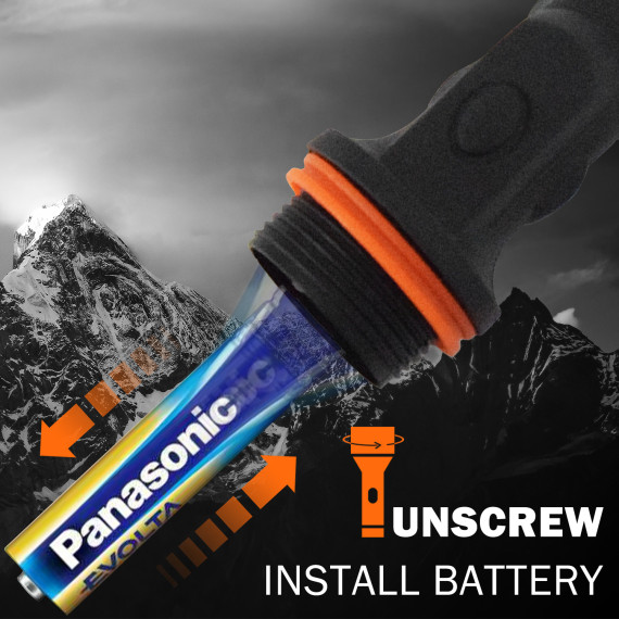 High-Quality LED Rubber Torch with 3 LED Lights for Bright Illumination | KSEIBI