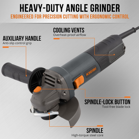 Hochleistungs-Winkelschleifer 125mm für Profis | KSEIBI