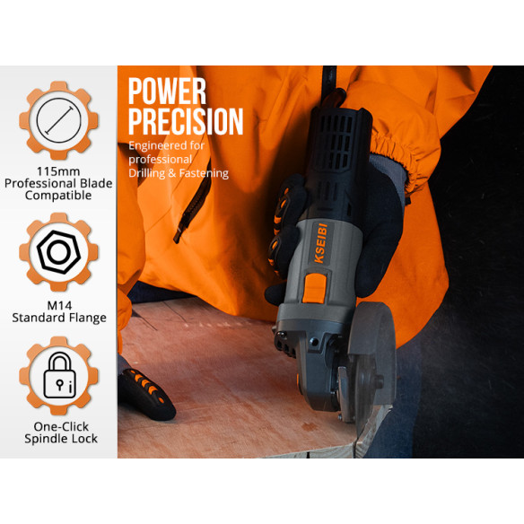 KWS 100-125 V 角磨机 125毫米 变速 1000瓦，专业家用 | KSEIBI