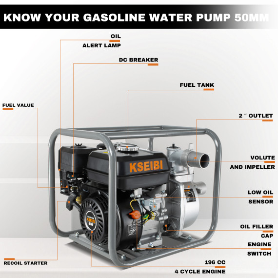 High-Quality Gasoline Water Pump for Efficient Water Transfer | KSEIBI
