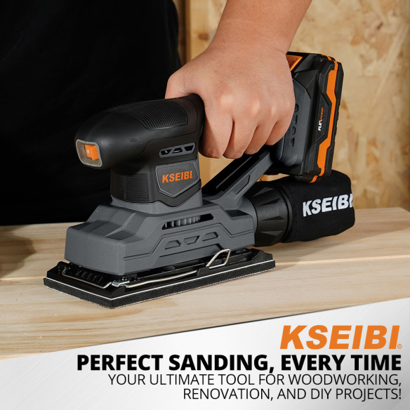 High-Powered Cordless Finishing Sander for Precision Woodworking | KSEIBI