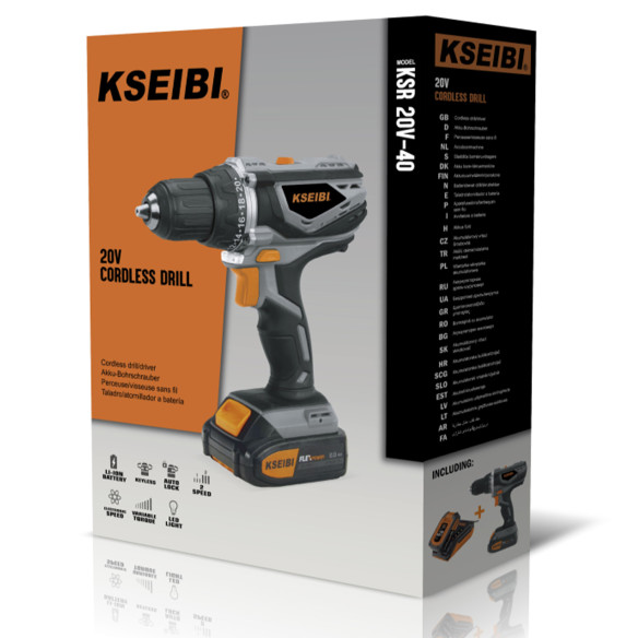 KSR 20V-35: Leistungsstarke Akku-Bohrmaschine 20V für professionelle Anwendungen | KSEIBI