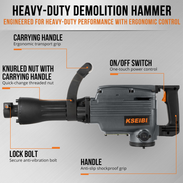 Ciocan demolator KSH 1600 D, putere 1600W | KSEIBI