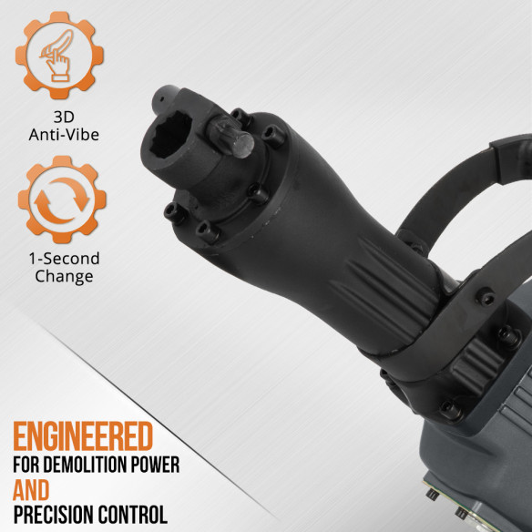 Martelo Demolidor Ksh 1600 D: Potência de 1600w e 30mm Hex | KSEIBI