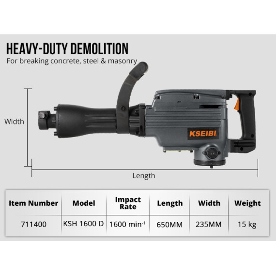 Ciocan demolator KSH 1600 D, putere 1600W | KSEIBI