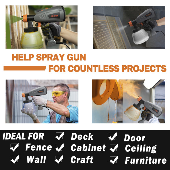 Pistol de pulverizare electric KSG 400-80 pentru vopsitorie | KSEIBI