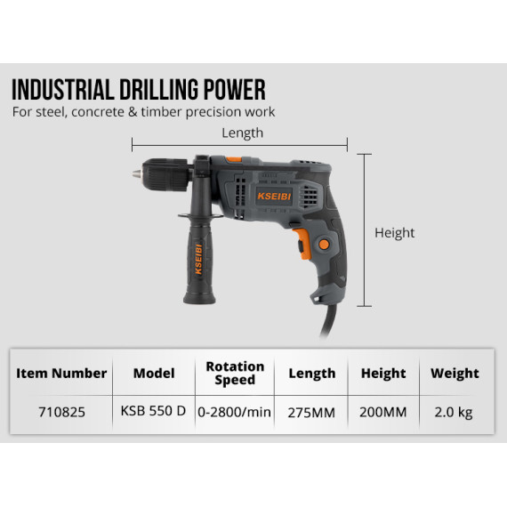 High-Performance KSB 580 D Impact Drill for Precision Drilling | KSEIBI