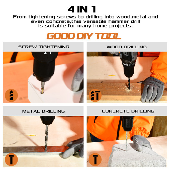 Furadeira De Impacto Sem Fio 20V - Potência e Versatilidade | KSEIBI