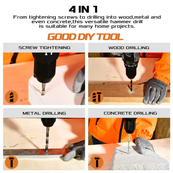 دریل تأثیری برقی بی‌سیم 20 ولت با 2 باتری | KSEIBI