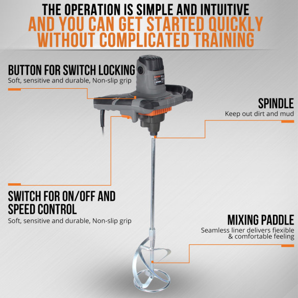 Mezclador de Pintura Profesional de Alta Velocidad KRW 1400 V | KSEIBI