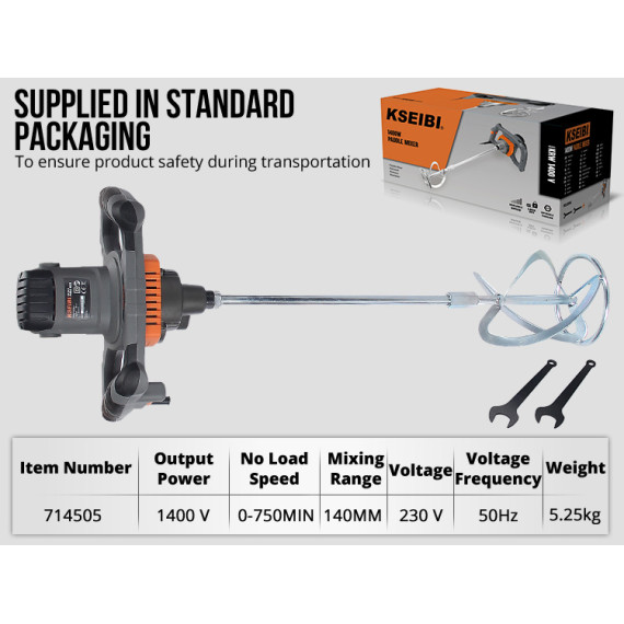 Mélangeur de peinture KRW 1400 V pour travaux professionnels | KSEIBI
