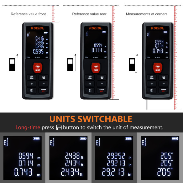 Präzise Messungen mit dem KLM 50 Laser-Entfernungsmesser | KSEIBI