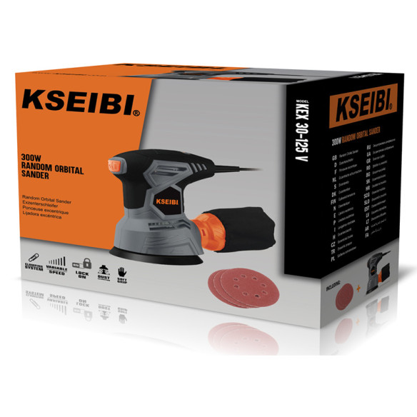 Lijadora Orbital Aleatoria 125mm 300W para Trabajos Precisos | KSEIBI
