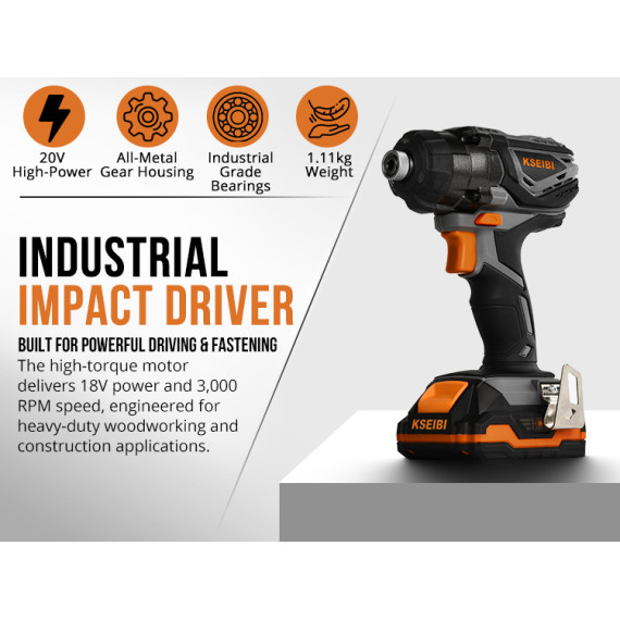 Powerful 20V Cordless Impact Driver for Precision Work | KSEIBI