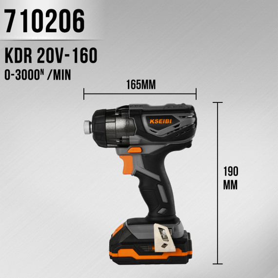 Șurubelniță de impact fără fir 20V pentru lucrări rapide și eficiente | KSEIBI