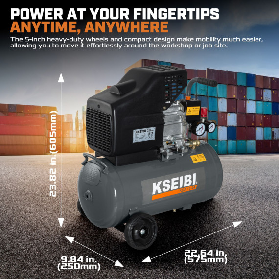 Compresseur d'air KDA 15-24, 24l, 2HP pour usage domestique | KSEIBI