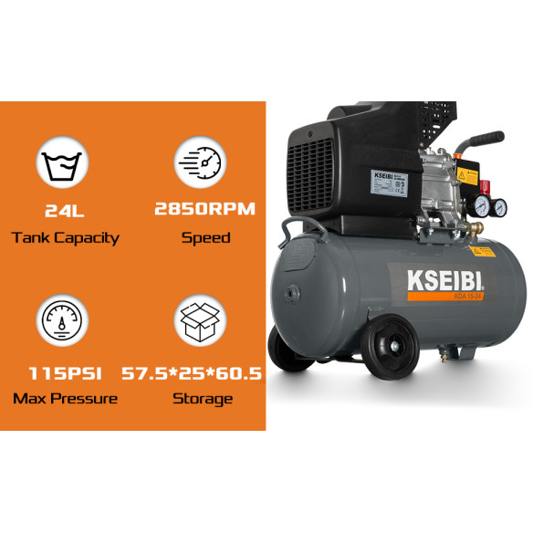Compressore d'aria KDA 15-24, 24l, 2HP per uso professionale | KSEIBI