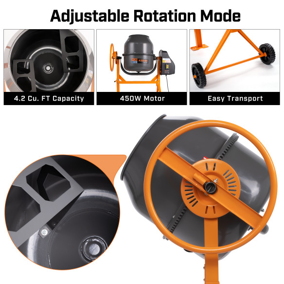 میکسر سیمان ۲۰۰ لیتری KCM 85-200 L با توان ۸۵۰ وات | KSEIBI