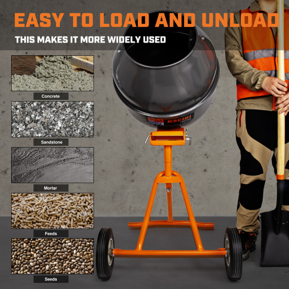 KCM 55-140 LP、5立方フィートのポータブルセメントミキサー | KSEIBI