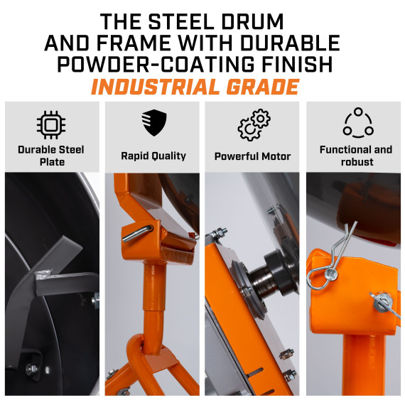 Misturador de Cimento Portátil 5 Pés Cúbicos | KSEIBI