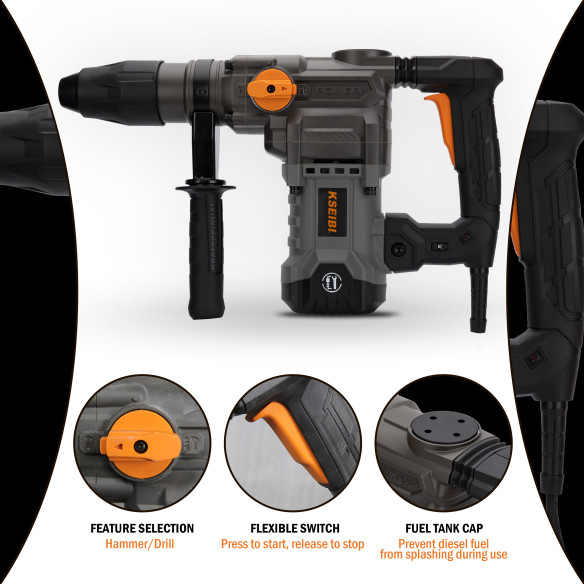 KBH 9-40，电锤，SDS-MAX，40毫米，1600瓦，专业级工具 | KSEIBI