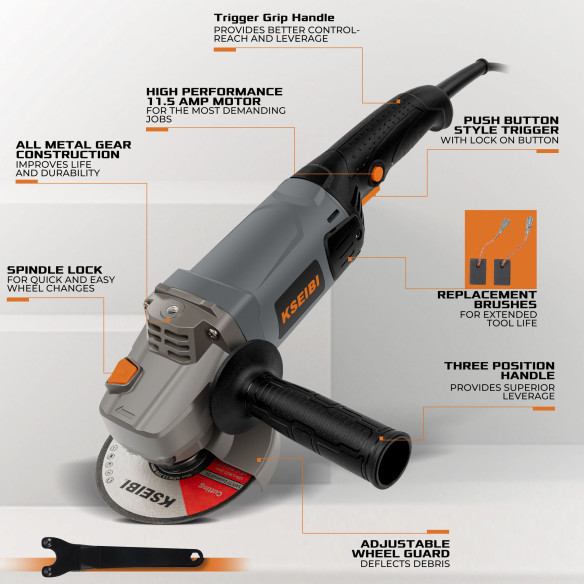 Amoladora de hormigón 5" 11,5 A KCG 15-125 L profesional | KSEIBI