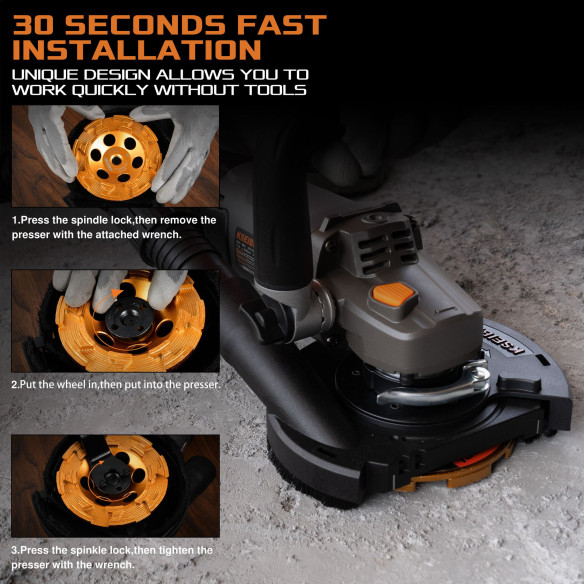 Ηλεκτρικός Λειαντήρας Σκυροδέματος 125mm 11.5AMP KCG 15-125 L | KSEIBI