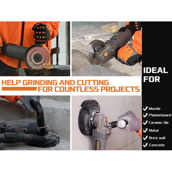 KCG 15-125 L 5-Inch Concrete Grinder, 11.5-Amp Power | KSEIBI