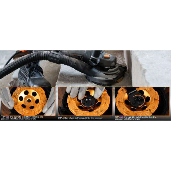 Betonschleifer KCG 15-125 L, 125 mm, 11,5 A | KSEIBI