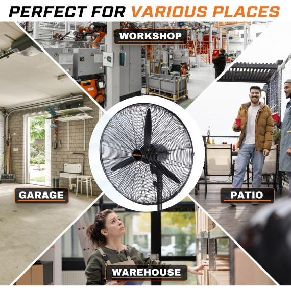 Ventilador Industrial De Pé, 650mm, 140W: Potente e Eficiente | KSEIBI