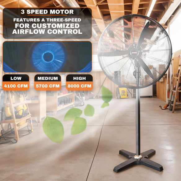Ventilador Industrial De Pé, 650mm, 140W: Potente e Eficiente | KSEIBI
