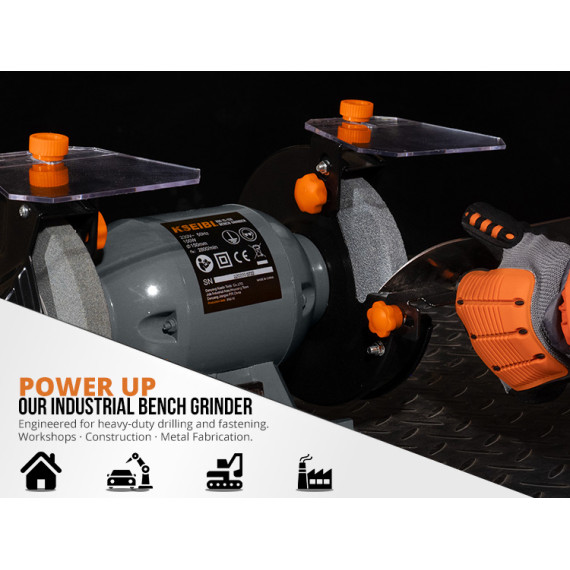 Powerful 150W Bench Grinder 150mm - Top Quality Tools | KSEIBI