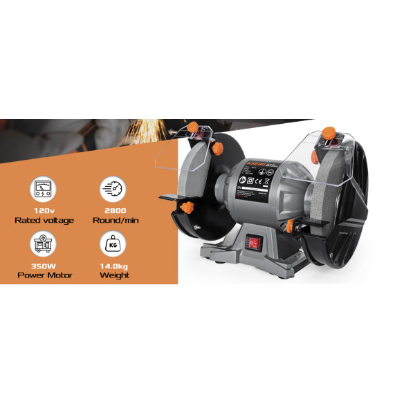 Powerful 150W Bench Grinder 150mm - Top Quality Tools | KSEIBI
