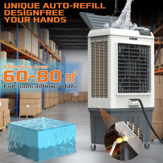 کولر هوای KAC 45-125 L با ظرفیت ۱۲۵ لیتر و توان ۴۵۰ وات | KSEIBI