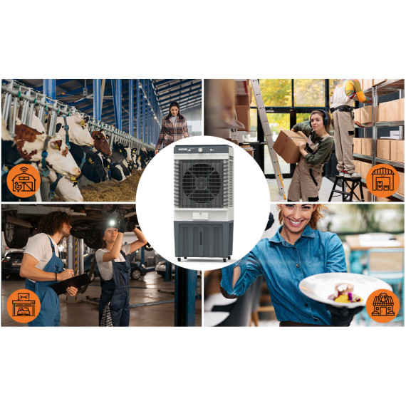 Refroidisseur d'air 80l, 250W: Rafraîchissez votre espace avec le KAC 25-80 M | KSEIBI