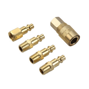 Industrial Coupler Set 5-Pc. Brass Coated