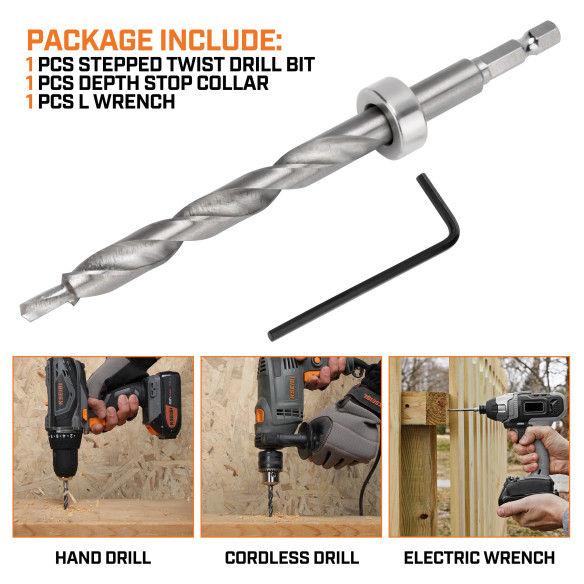 High-Quality HSS Pocket Hole Bit for Precision Woodworking Projects | KSEIBI