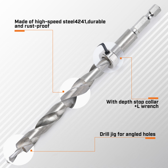 High-Quality HSS Pocket Hole Bit for Precision Woodworking Projects | KSEIBI