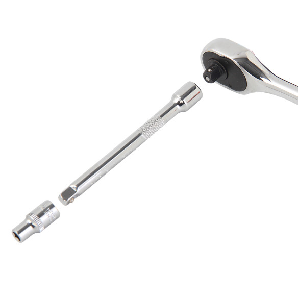 Conjunto de Soquetes Sextavados e Catraca 1/4" - Ferramentas Profissionais | KSEIBI