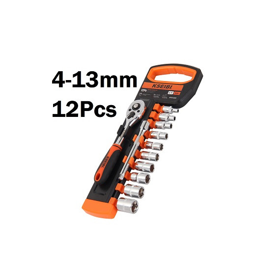 Set bussole esagonali e cricchetto 1/4" per professionisti | KSEIBI