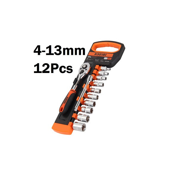 High-Quality Hexagon Socket and Ratchet Set for 1/4" Drive | KSEIBI